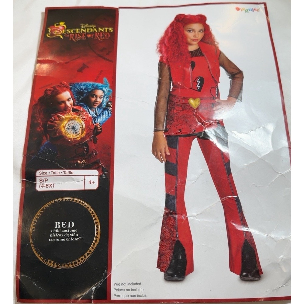NEW Disney Descendants Rise of Red Costume Red Girls 4-6X Disguise Halloween